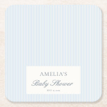 Blue White Stripe Custom Classic Baby Shower