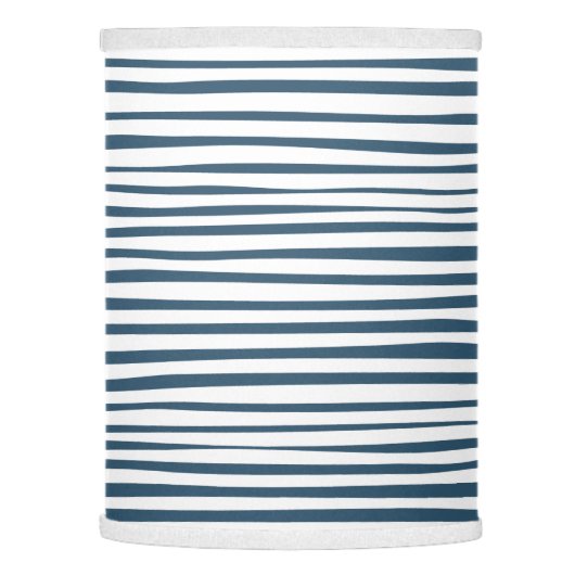 Blue White Stripe Custom Lamp Shade (Left)