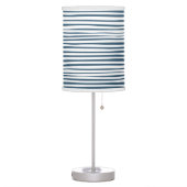 Blue White Stripe Custom Table Lamp (Left)