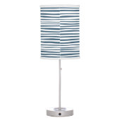 Blue White Stripe Custom Table Lamp (Back)