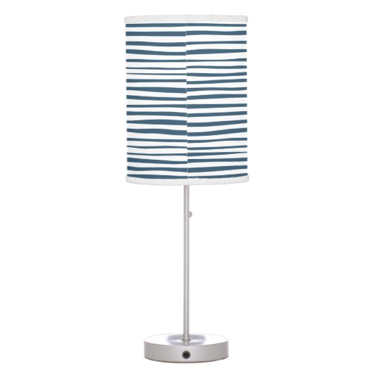 Blue White Stripe Custom Table Lamp (Back)