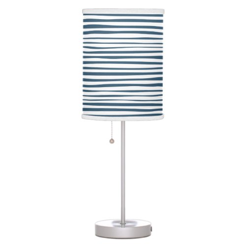 Blue White Stripe Custom Table Lamp