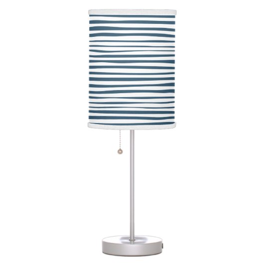 Blue White Stripe Custom Table Lamp (Right)