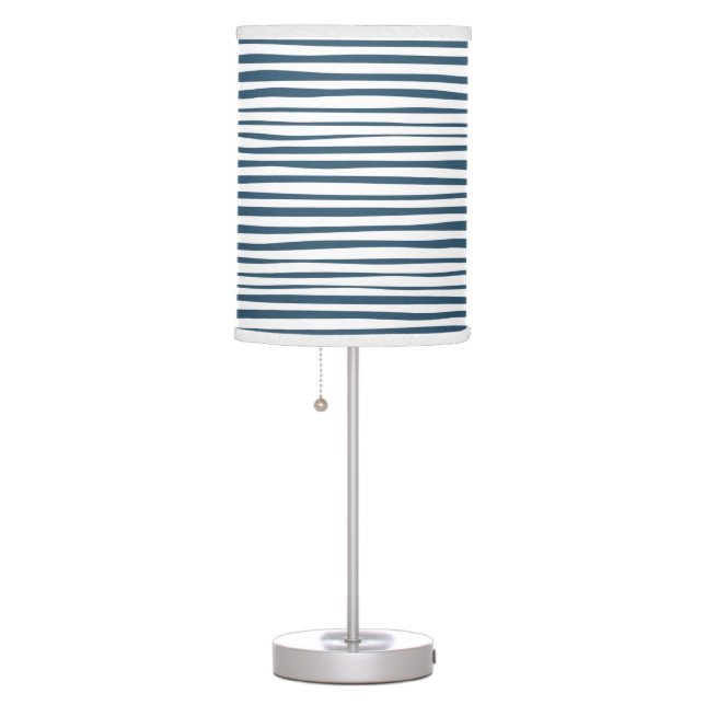 Blue White Stripe Custom Table Lamp (Right)