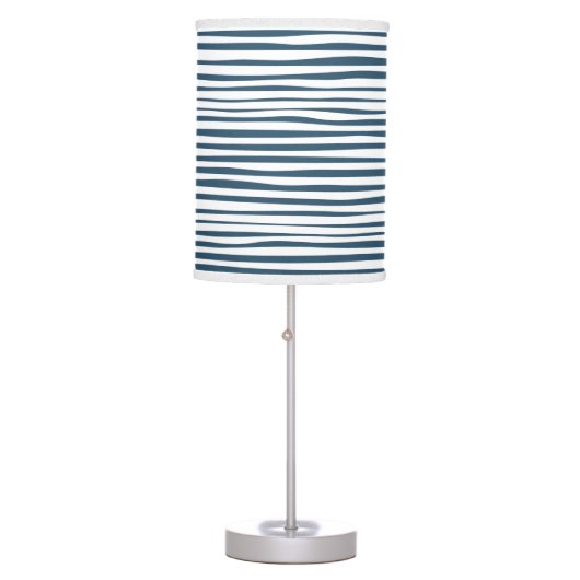 Blue White Stripe Custom Table Lamp (Front)
