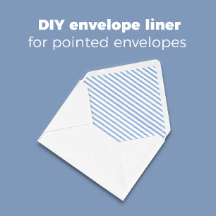 Blue White Stripe DIY Pointed Flap Envelope Liners Notepad