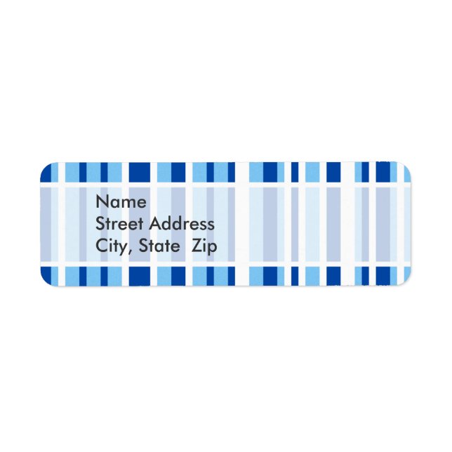 Blue & White Stripe Pattern Label (Front)