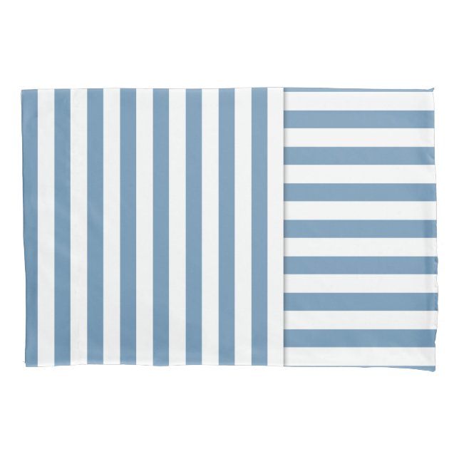 blue white stripe pattern pillow case (Front)
