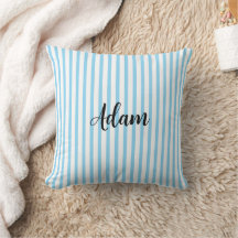 Blue White Stripe Script Name Personalized