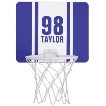 Blue & White Stripe Sports Jersey Basketball Hoop by EnduringMoments at Zazzle