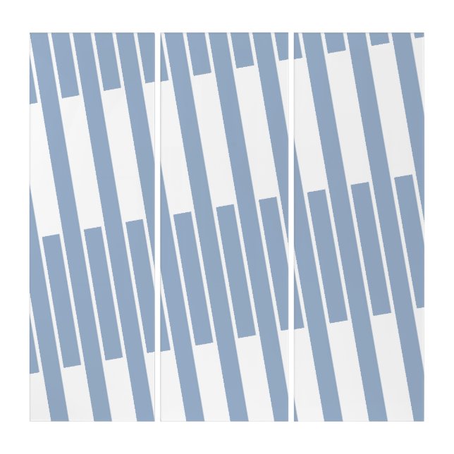 Blue & White Stripe  Triptych (Front)