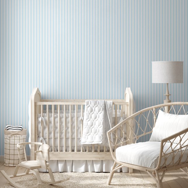 Blue White Striped Kids Room Nursery Wall Decor (Blue White Striped Kids Room Nursery Wall Decor Wallpaper)