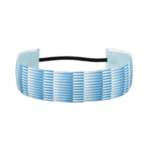 Blue White Striped Pattern Athletic Headband