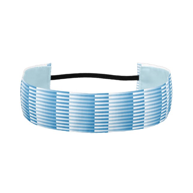 Blue White Striped Pattern Athletic Headband (Front)