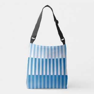 Blue White Striped Pattern Crossbody Bag