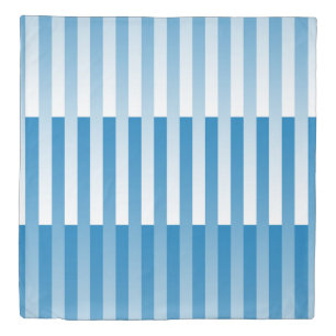 Blue White Striped Pattern Duvet Cover