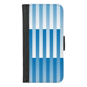 Blue White Striped Pattern iPhone 8/7 Wallet Case