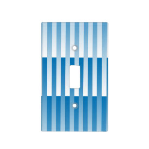Blue White Striped Pattern Light Switch Cover