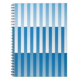 Blue White Striped Pattern Notebook