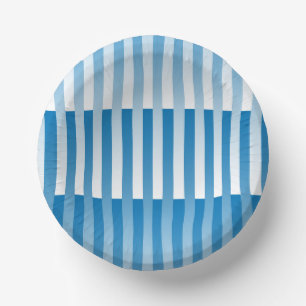 Blue White Striped Pattern Paper Bowls