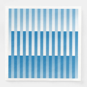 Blue White Striped Pattern Paper Dinner Napkins