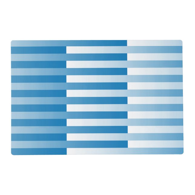 Blue White Striped Pattern Placemat (Front)