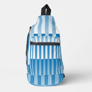 Blue White Striped Pattern Sling Bag