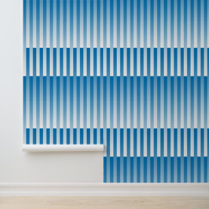 Blue White Striped Pattern Wallpaper