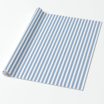 Blue & White Striped Pattern Wrapping Paper by EnduringMoments at Zazzle