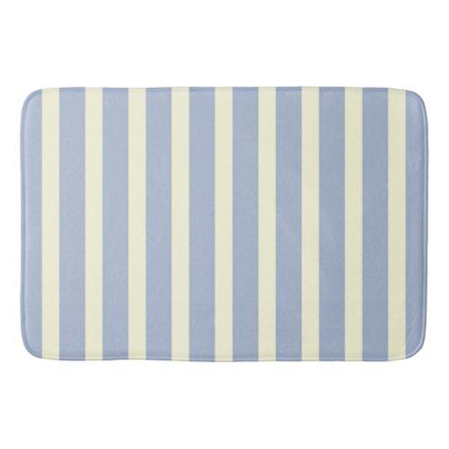 Blue white stripes bath mat