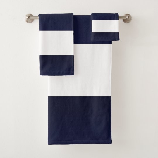 Blue White Stripes Bath Towel Set | Zazzle.com