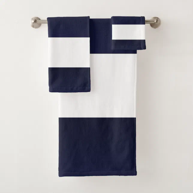 Blue White Stripes Bath Towel Set | Zazzle