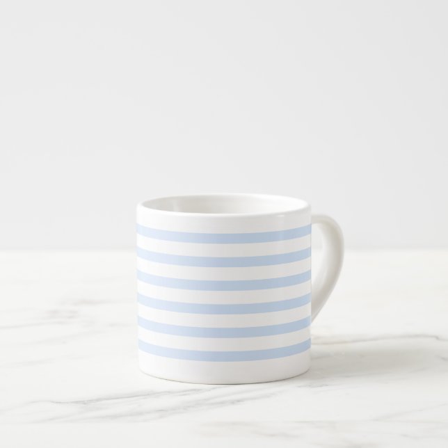 blue & white stripes - blue and white stripes espresso cup (Front Right)