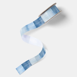 Blue White Stripes Bridal Shower Satin Ribbon