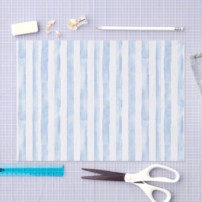 Blue White Stripes Bridal Shower Tissue Paper (Craft)