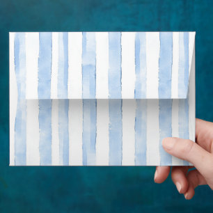Blue White Stripes  Envelope