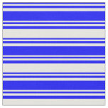 [ Thumbnail: Blue & White Stripes/Lines Pattern Fabric ]