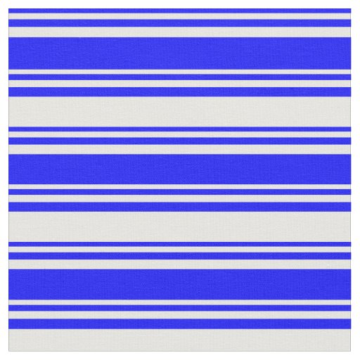 Blue & White Stripes/Lines Pattern Fabric
