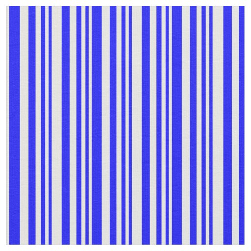 Blue & White Stripes/Lines Pattern Fabric