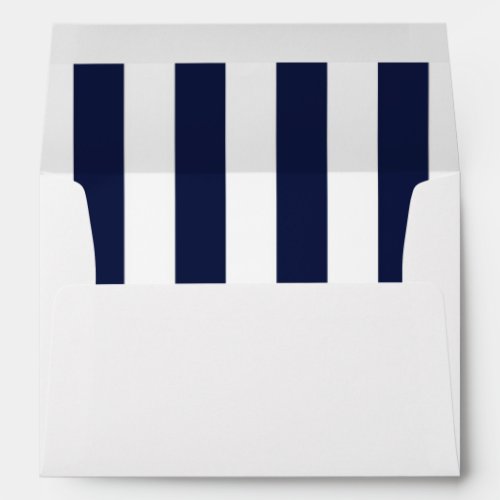 Blue  White Stripes Modern Striped Invitation Envelope