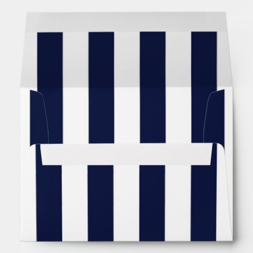 Blue  White Stripes Modern Striped Invitation Envelope