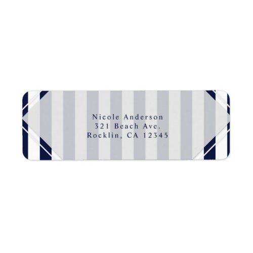 Blue  White Stripes Modern Striped Invitation Label