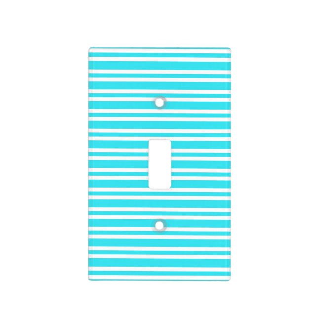 Blue White Stripes Pattern Light Switch Cover (Front)