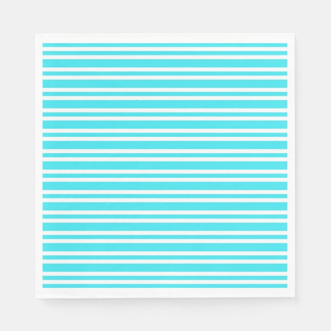 Blue White Stripes Pattern Napkins (Front)