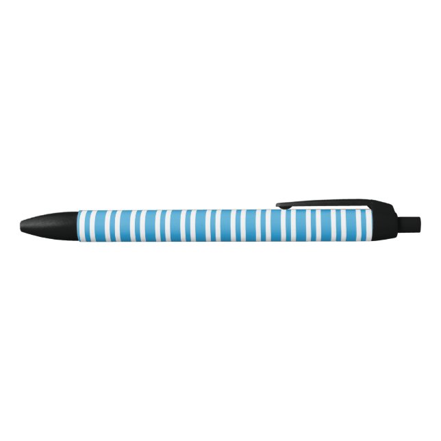 Blue White Stripes Pattern Pen (Top)