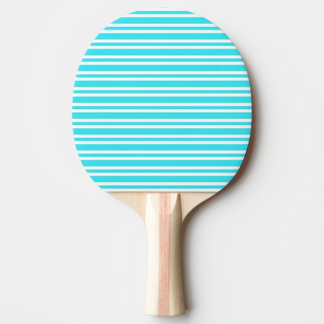 Blue White Stripes Pattern Ping Pong Paddle (Front)