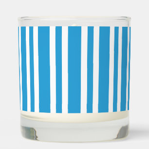 Blue White Stripes Pattern Scented Candle