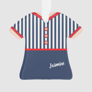 Blue & White Stripes Uniform Ornament