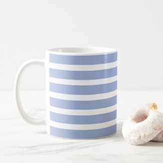 Blue White Summer Coastal Stripe Pattern