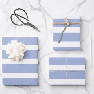 Blue White Summer Coastal Stripe Pattern